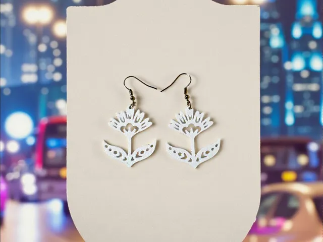 Simple mandala flower earrings