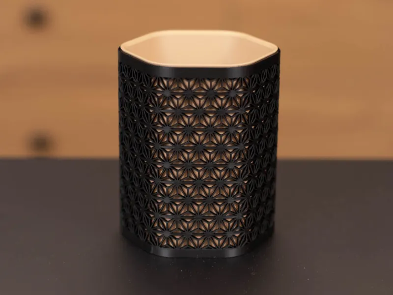 Kumiko Style Decorative Pen/Tool Cup - Asanoha