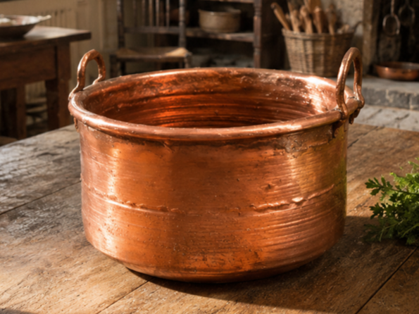 Miniature Antique Copper Cauldron