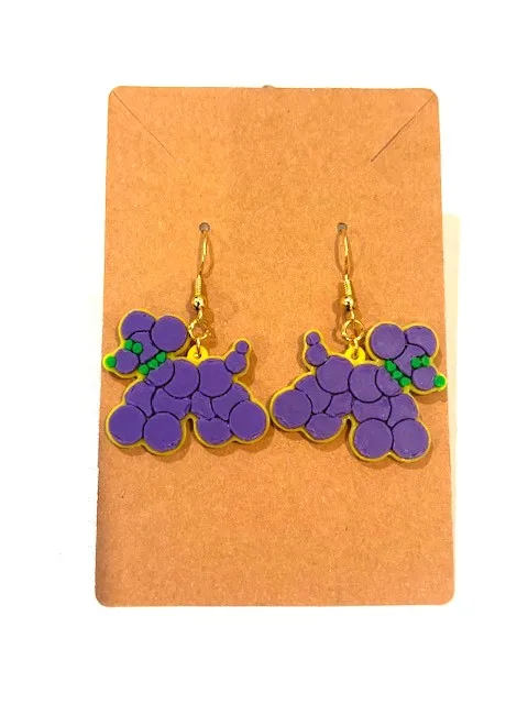 Mardi Gras Bead Dog Earrings view 2