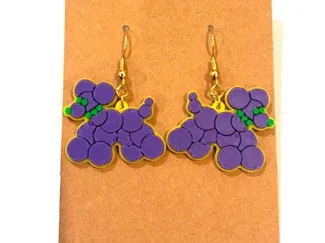 Mardi Gras Bead Dog Earrings