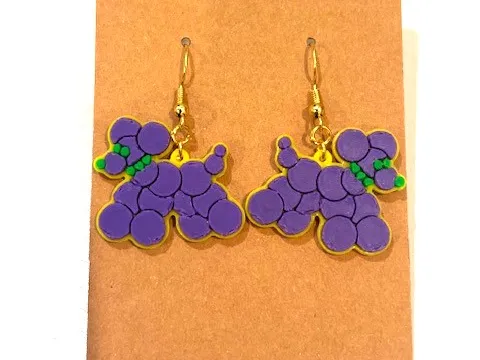 Mardi Gras Bead Dog Earrings