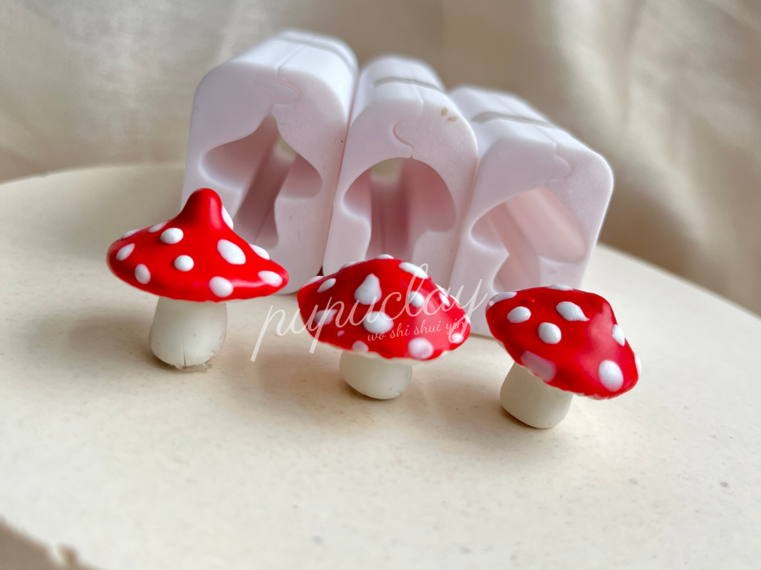 Rolling stick rolling ball mushroom polymer clay - 1