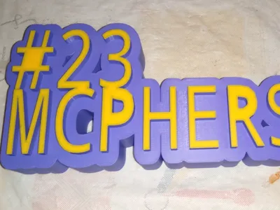 Jersey Number last name and school colors sign