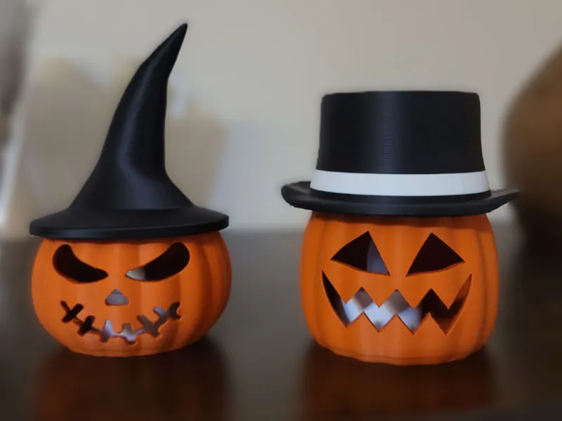 Witch & Gentleman Halloween Pumpkin Lanterns