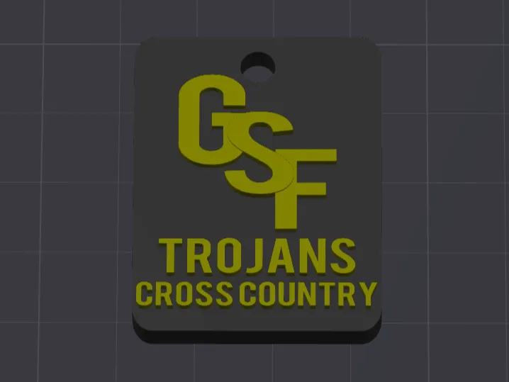 Green Sea Floyds Trojans Cross Country Keychain