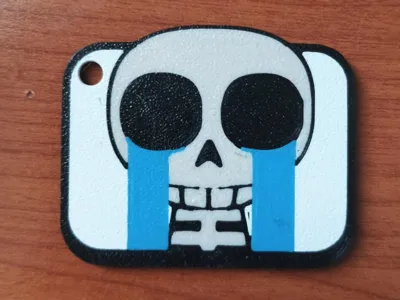 Clash Royale Emote Keychain Crying Skelly