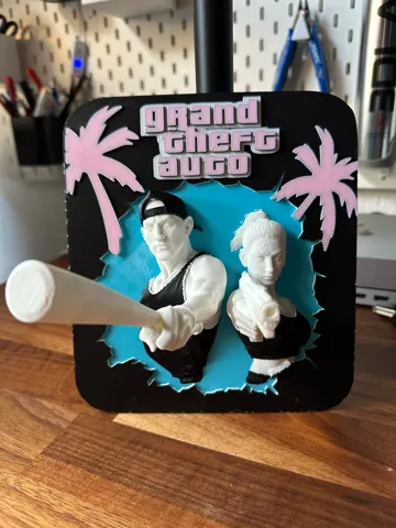 Accesorio para impresora 3D: Gta 6 Grand theft auto Schild Ams ready — vista de referencia 3