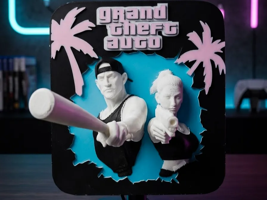 Accesorio para impresora 3D: Gta 6 Grand theft auto Schild Ams ready. Referencia del modelo original.