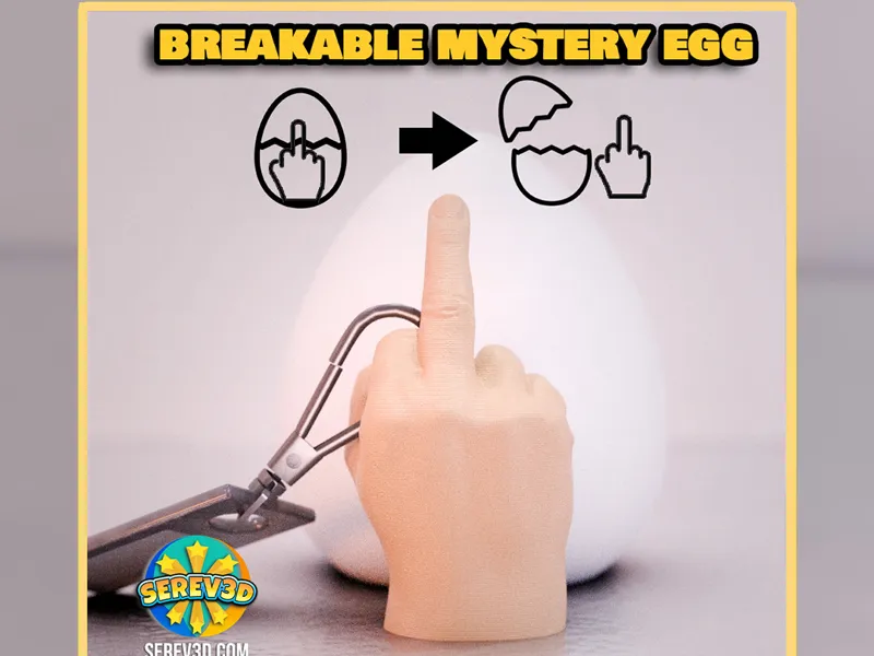Middle Finger Keychain in Breakable Easter Egg