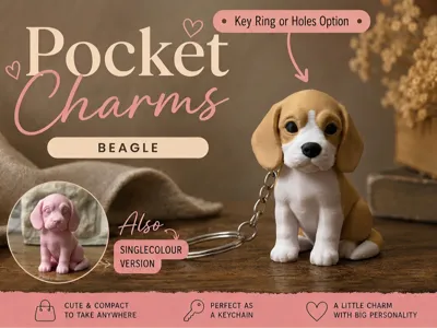 Llavero memorial Beagle impreso en 3D