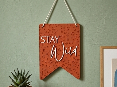 Stay Wild Türschild Wimpel Kinderzimmer Dekoration