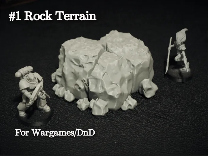 Rock Terrain 1, Boulder for Tabletop Games