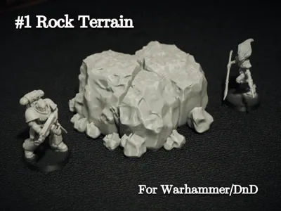 Rock Terrain 1, Boulder for Tabletop Games