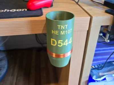 M107 Artillery shell inspired desk bottle holder