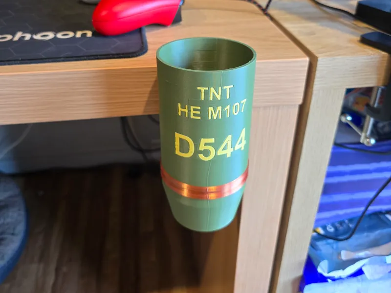 M107 Artillery shell inspired desk bottle holder