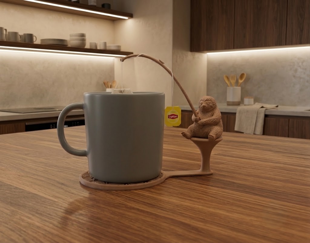 Fishing Sloth Teabag Holder - 1