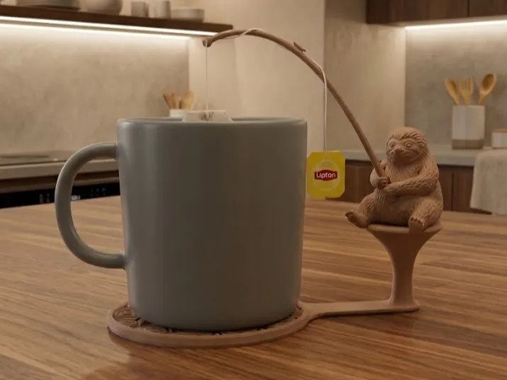 Fishing Sloth Teabag Holder