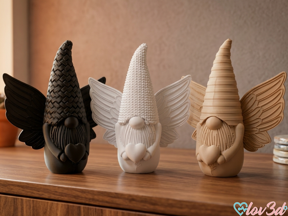 Cute Angel Gnomes with Hearts - 1
