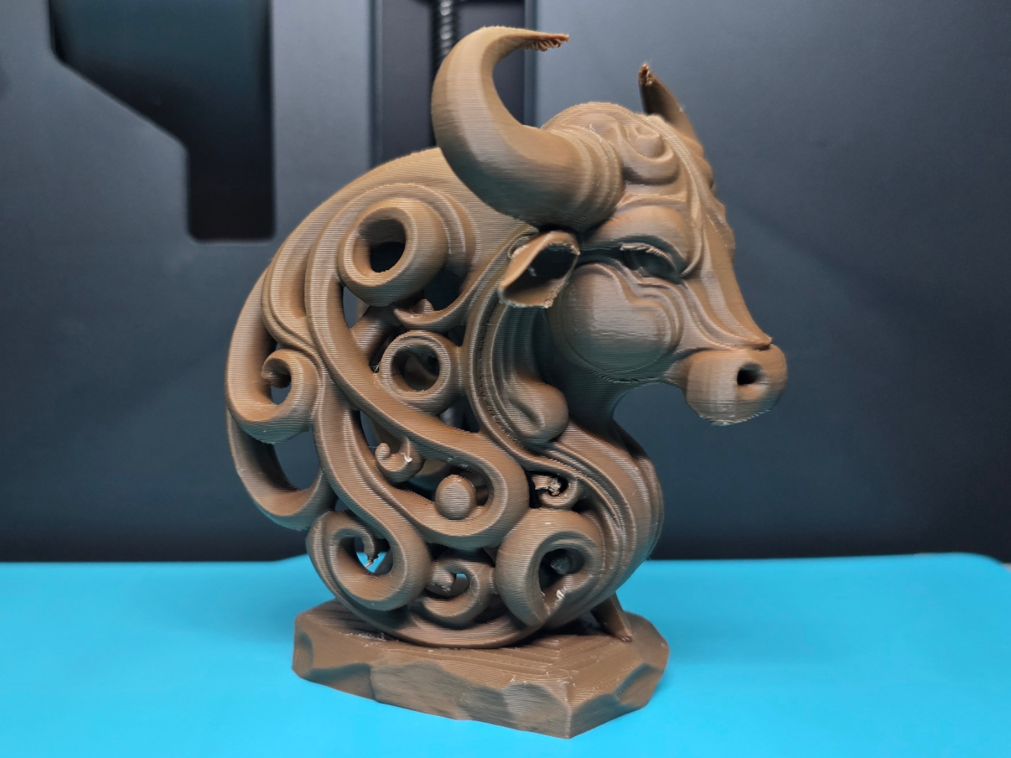 Bull made of wood ornament