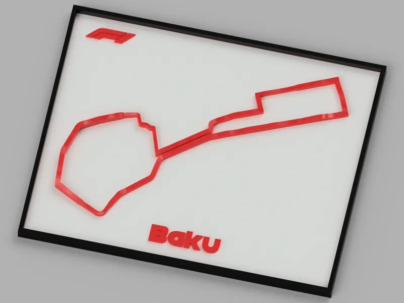 F1 Track - Azerbaijan Baku with elevation