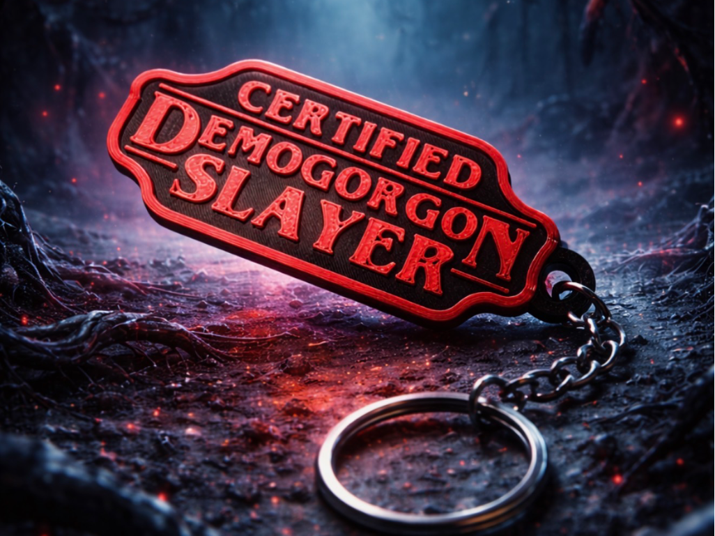 Certified Demogorgon Slayer Keychain – Retro