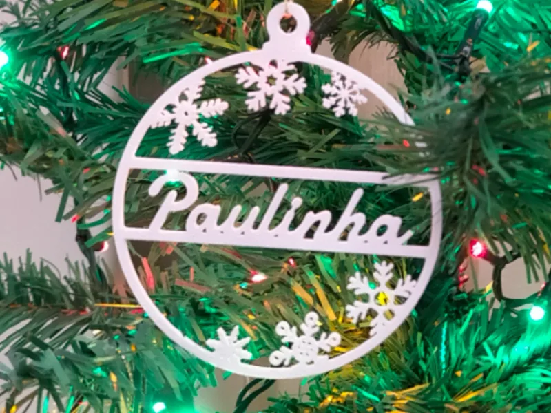 Ornamento de Natal Nome Editável / Personalizável 