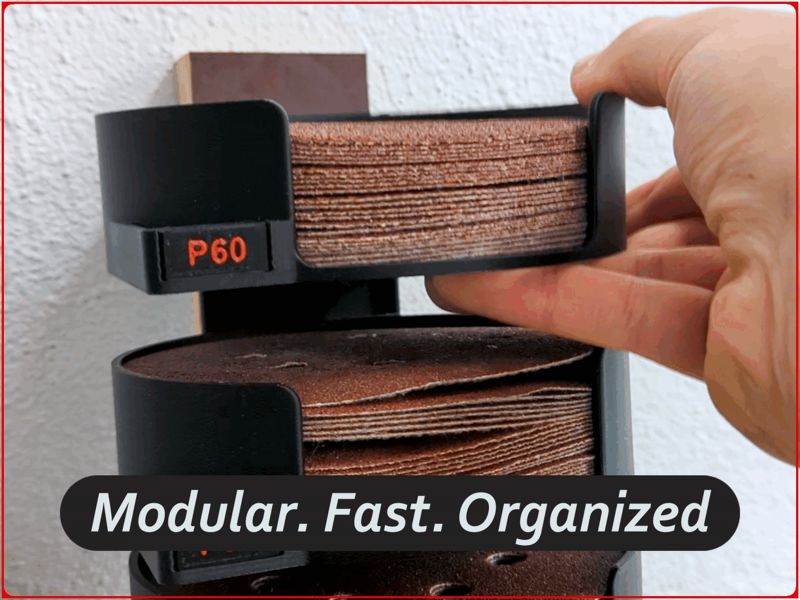 Modular & Removable Sandpaper Organizer