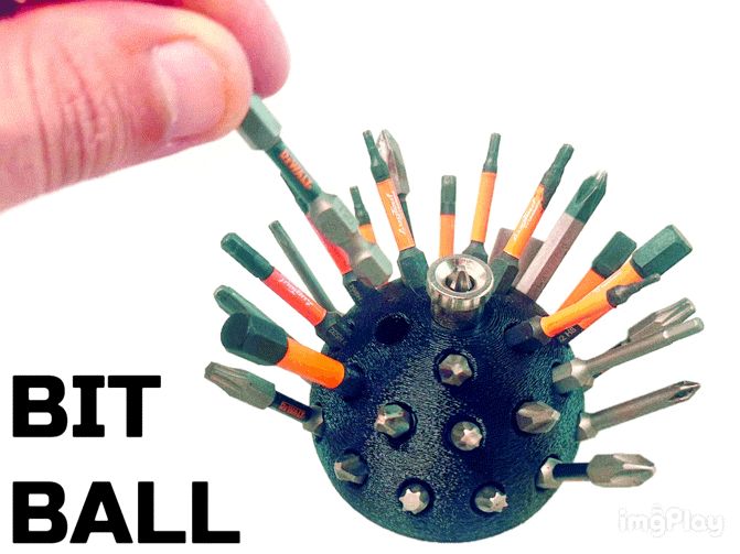 Bit Ball! Holds 30 1/4 inch drive bits