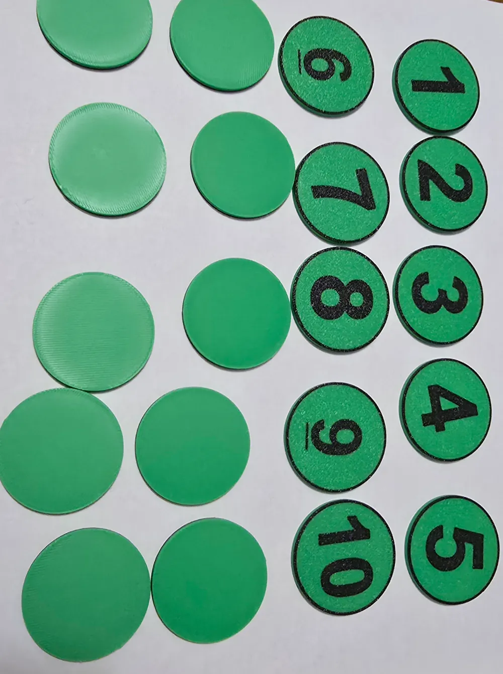 Numbered Marker tokens 1-20 by Olive Design - MakerWorld