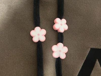 Flower Hoodie Drawstring Beads - dual sided
