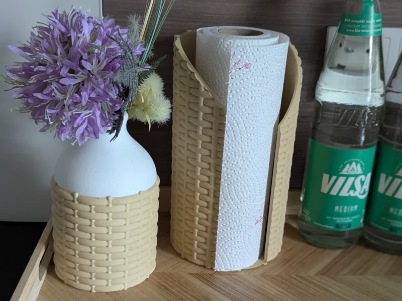 Küchenrollenhalter Rattan-Optik