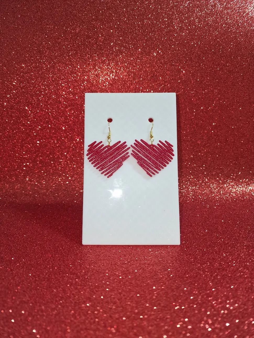 Heart doodle earrings view 2