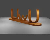Ambigramme OwO / UwU en lettres 3D — photo 1