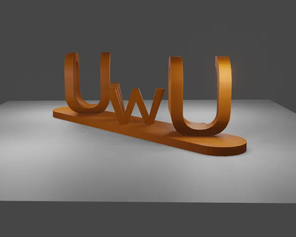 Ambigramme OwO / UwU en lettres 3D