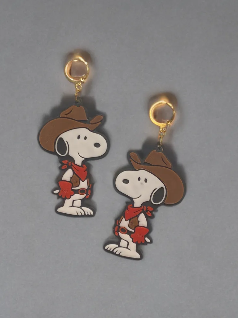 Cowboy Snoopy Earrings/Keychain view 2