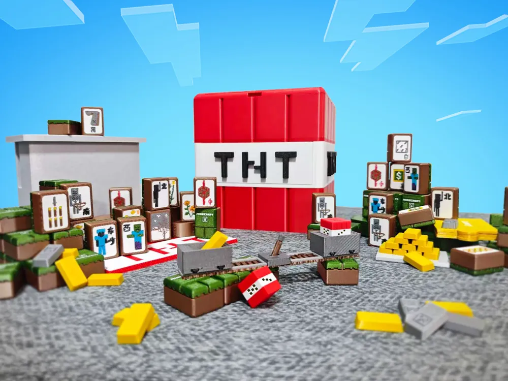 Minecraft Mahjong Set | Minecraft Series | 144 Tiles and Accessories ...