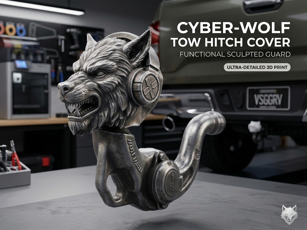 Cyber Wolf Tow Hitch Cover - 2 Inch Receiver Guard