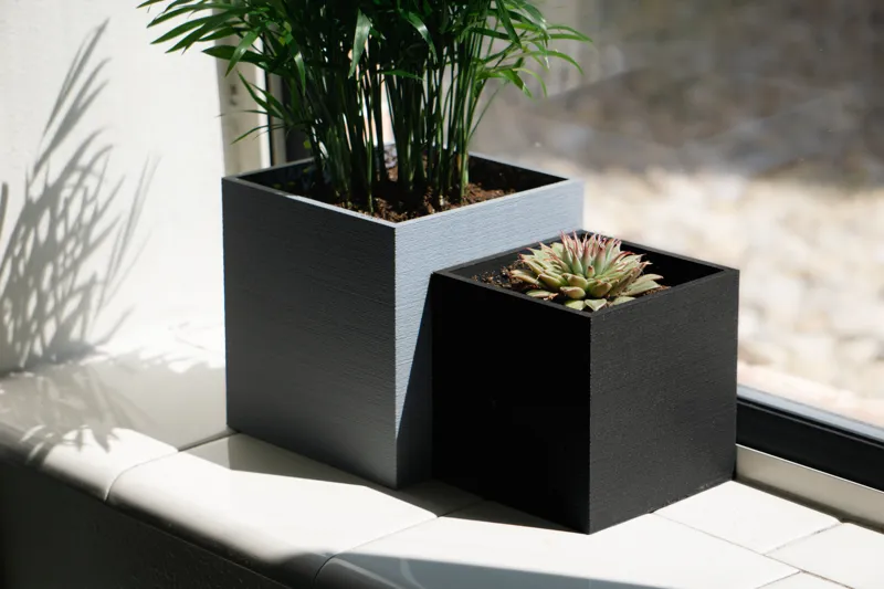 The Cube Planter - Multiple Sizes - with Drainage Hole for Small Houseplants