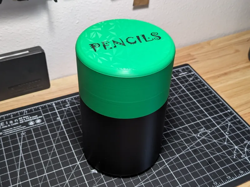 Large Pencil Holder w/twist on lid