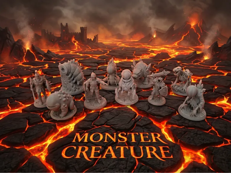 10 Monster Creature Tabletop Miniatures Collection
