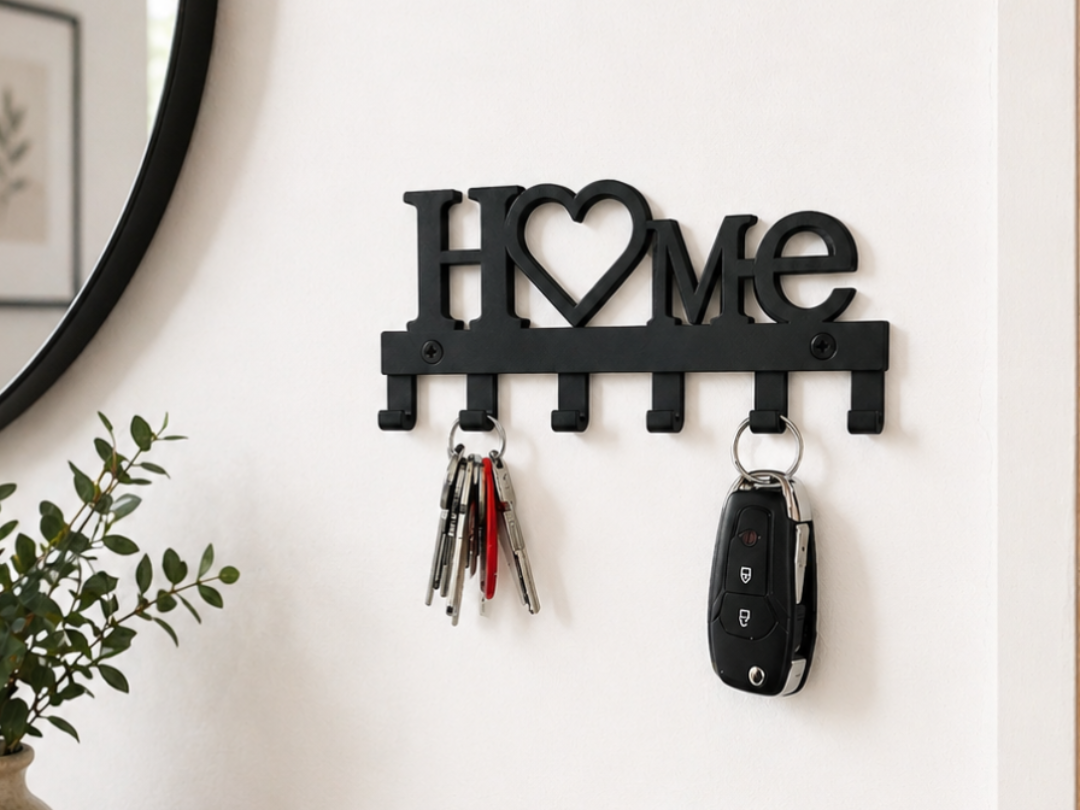 Wall-mounted key rack