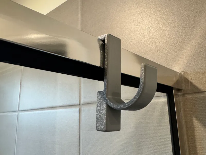 Towel hook for glass shower
