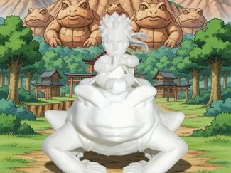 Naruto et Gamakichi Blanc