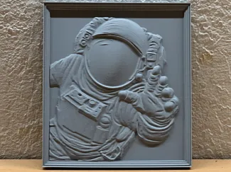 3D-Relief „Astronaut im Einsatz“