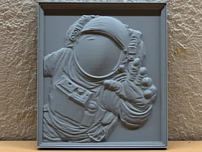 3D Relief "Astronaut in Action"