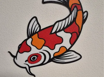 Koi carp on the wall
