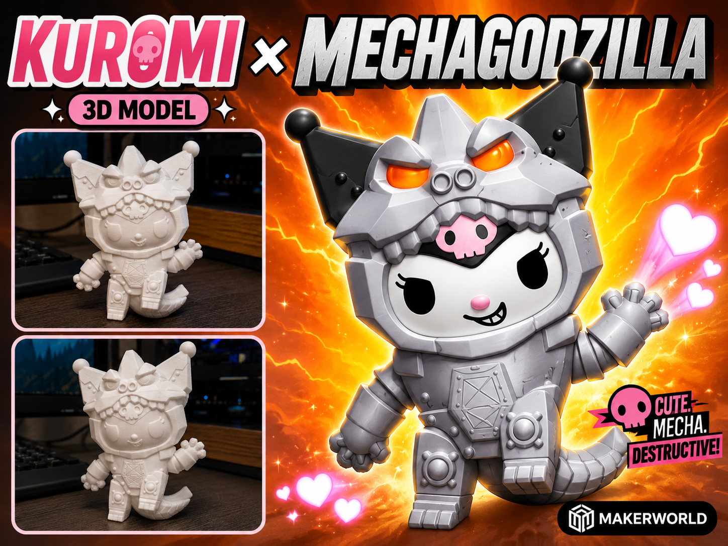 Kuromi × Mechagodzilla – Cute Mecha Kaiju - 1