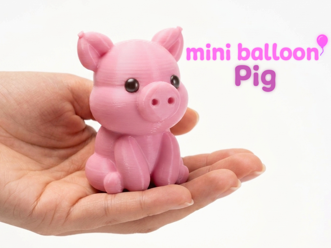 Cute Mini Balloon Pig (+Keychain)
