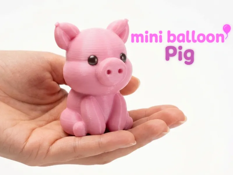 Cute Mini Balloon Pig (+Keychain)